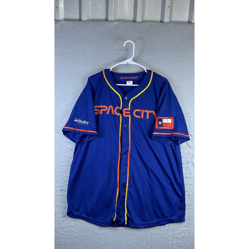 Houston Astros Baseball Jersey Mens XL Blue Excellent Kyle Tucker Space City 30